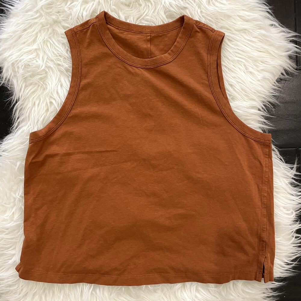 Lululemon Classic-Fit Cotton-Blend Tank Top Butternut Brown Women's Size 6